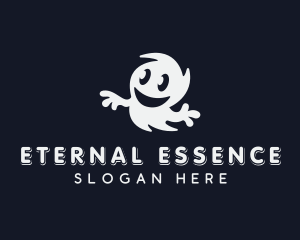 Smiling Spooky Ghost logo design