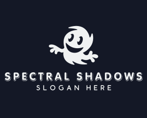 Smiling Spooky Ghost logo design