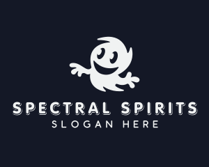 Smiling Spooky Ghost logo design