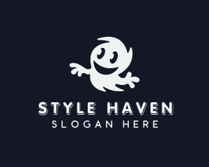 Spirit - Smiling Spooky Ghost logo design