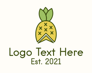 Juice Bar - Minimalist Pineapple Fruit logo design