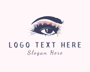 Eyebrow - Watercolor Eye Brush logo design