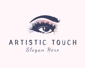 Watercolor Eye Brush logo design