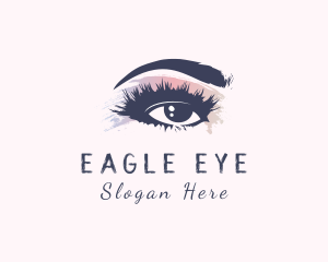 Watercolor Eye Brush logo design