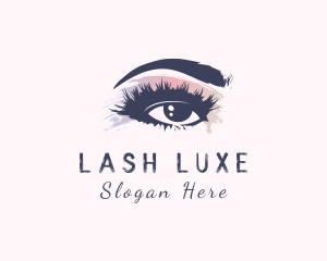 Watercolor Eye Brush logo design