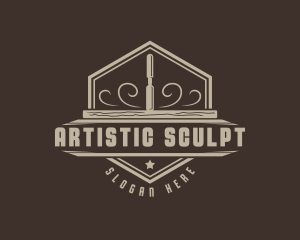 Sculpt - Carpenter Woodworking Chisel logo design