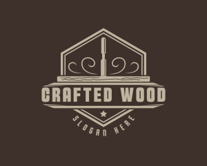 Carpenter Woodworking Chisel logo design