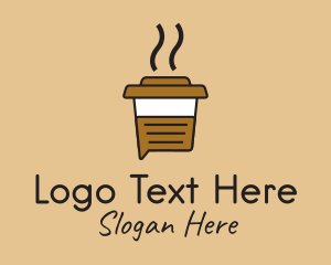 Caffeine - Hot Coffee Chat logo design