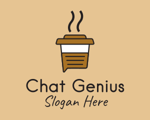 Hot Coffee Chat logo design