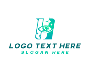 Sight - Eye Vision Letter H logo design