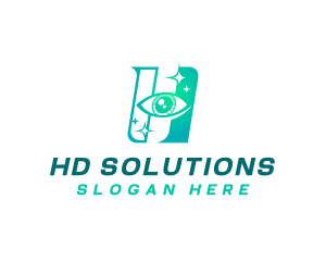 Eye Vision Letter H logo design