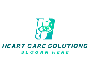 Eye Vision Letter H logo design