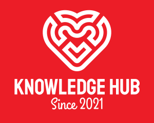 Labyrinth - Red Heart Maze logo design
