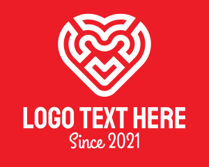 Social Media - Red Heart Maze logo design