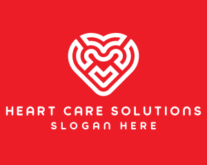 Red Heart Maze logo design