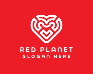 Red Heart Maze logo design