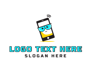 Cellular - Nerd Mobile Phone logo design