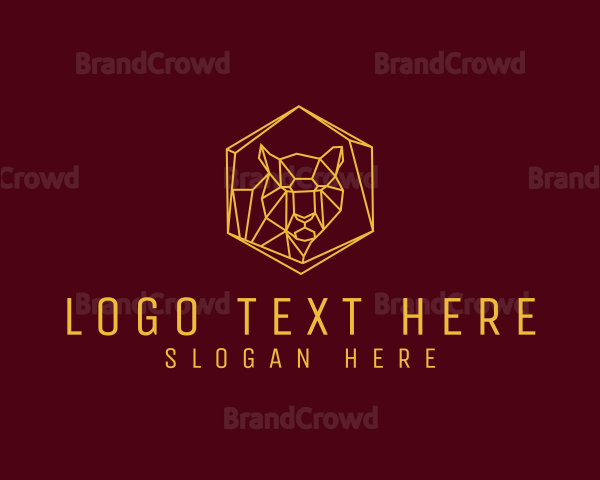 Hexagon Tiger Animal Logo