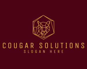 Hexagon Tiger Animal logo design