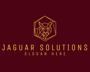 Hexagon Tiger Animal logo design