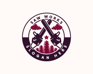 Chainsaw - Chainsaw Wood Logging logo design