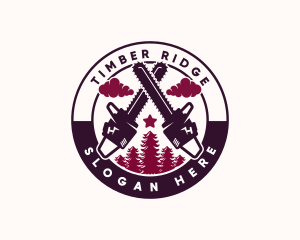 Logging - Chainsaw Wood Logging logo design