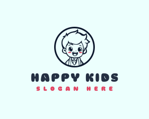 Boy Happy Student logo design