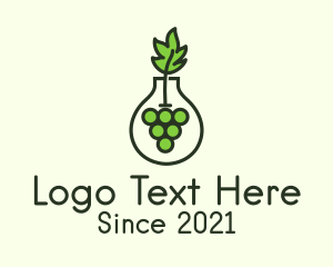 Grape Farm - Vase Grape Leaf logo design