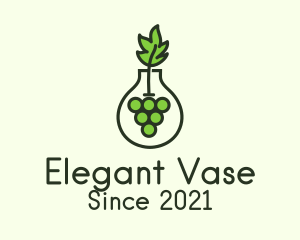 Vase Grape Leaf logo design