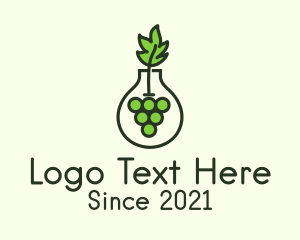 Wine - Vase Grape Leaf logo design