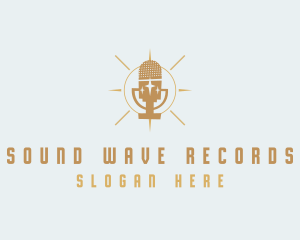 Record - Microphone Vocalist Recording logo design