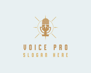 Announcer - Microphone Vocalist Recording logo design