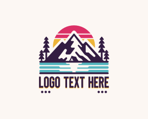 Hiker - Mountain Summit Hiking logo design