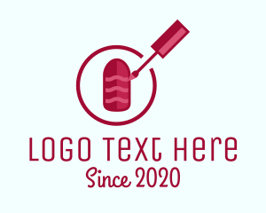 Manicure - Red Nail Polish logo design