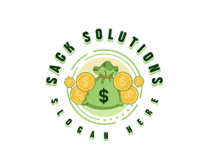Sack - Dollar Coin Sack logo design