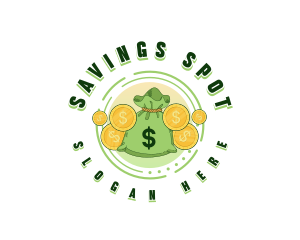 Dollar Coin Sack logo design