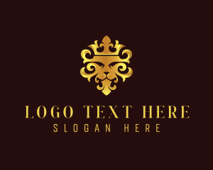 High End - Monarch Lion Crown logo design