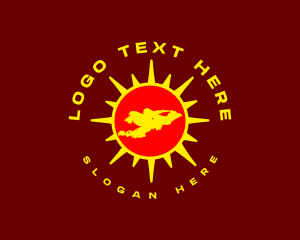 Nationality - Kyrgyzstan Map Sun logo design