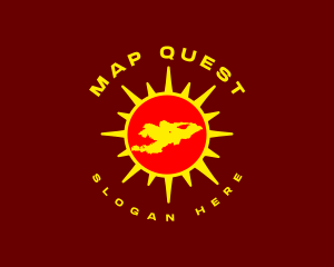 Kyrgyzstan Map Sun logo design