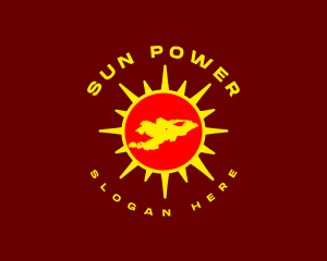 Kyrgyzstan Map Sun logo design