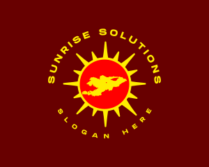 Sun - Kyrgyzstan Map Sun logo design