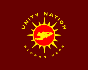 Kyrgyzstan Map Sun logo design