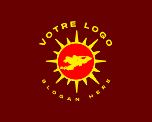 Tourism - Kyrgyzstan Map Sun logo design