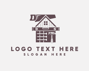 Wooden - Construction House Tools logo design