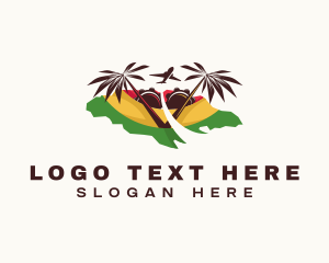 Map - Jamaica Travel Tourism logo design