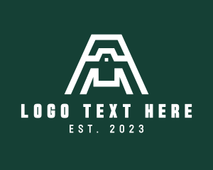White - Realty Label Letter A logo design