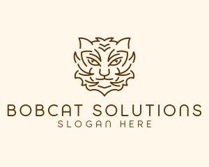 Wild Bobcat Head logo design