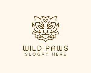 Wild Bobcat Head logo design