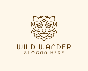 Wild Bobcat Head logo design