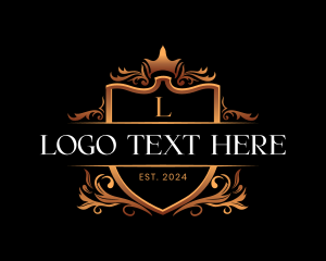 Luxe - Crown Shield Elegant logo design